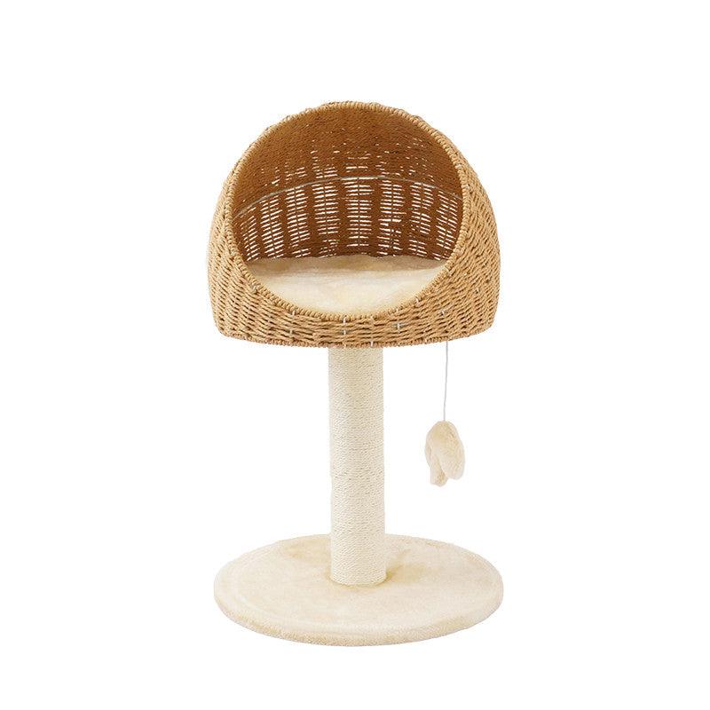 Rustic Rattan Haven - Cat Climbing Rack Tree Nest