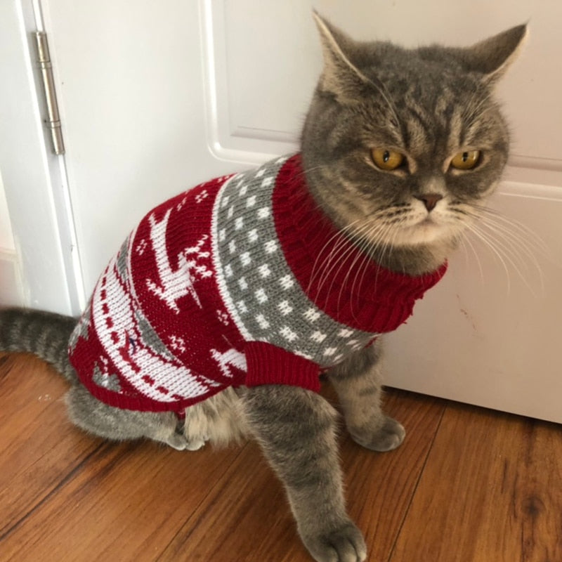 Cute Cat Sweater Costume Winter Warm Pet Clothes Cat Clothing for Cats