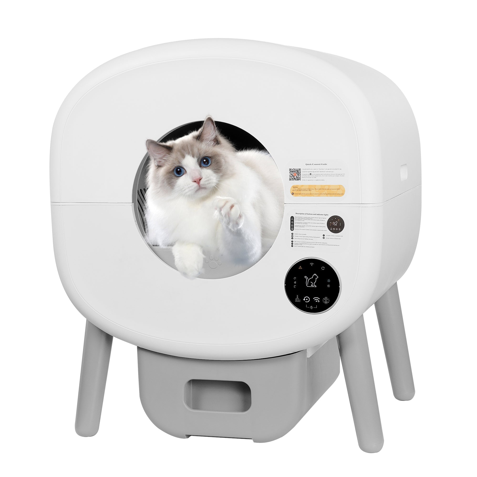 Automatic Smart Cat Litter Box, Large Capacity Self-Cleaning Litter